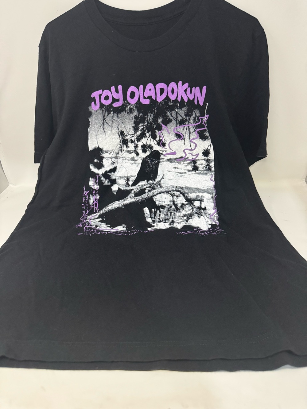 Joy Oladokun Black Graphic men’s  Tee with Purple Print tour shirt, preowned